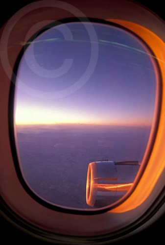 Photo of an airplane window