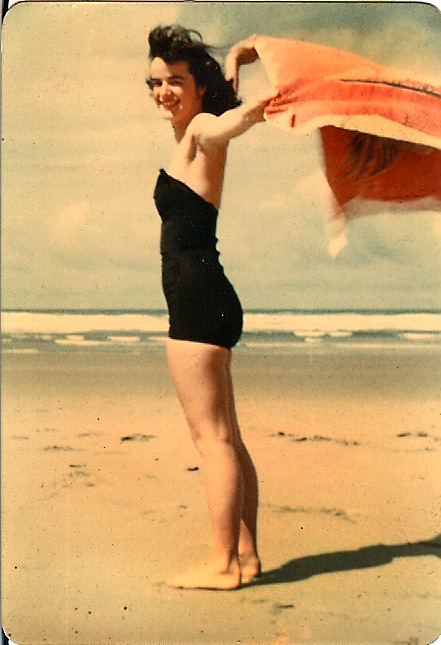 Photo of my mom when she was at the beach