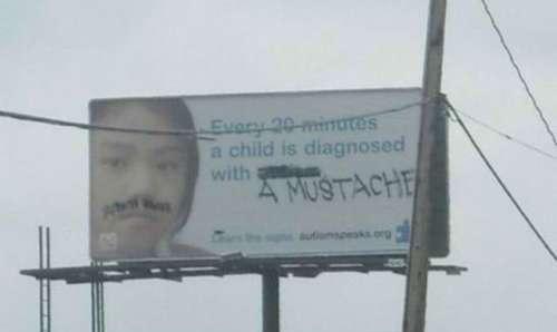 Photo of mustache billboard