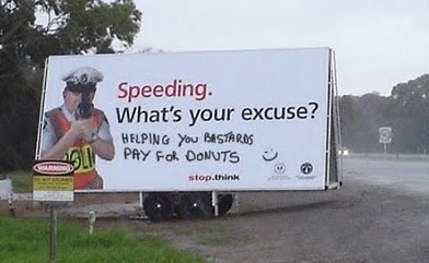 Photo of speeding billboard