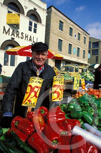 Photo of a vendor at Salamanca Market in Tasmania, Australia