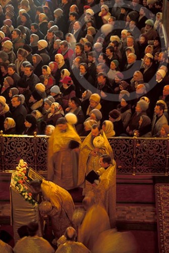 Russian Orthodox Church ceremony in Moscow, Russia