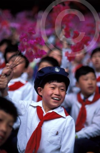 Photo of North Korean Kids during Kim Il Sung birthday celebration