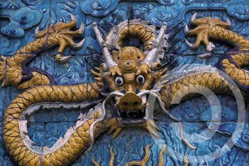 Photo of a dragon tile in Beijing's Forbidden City