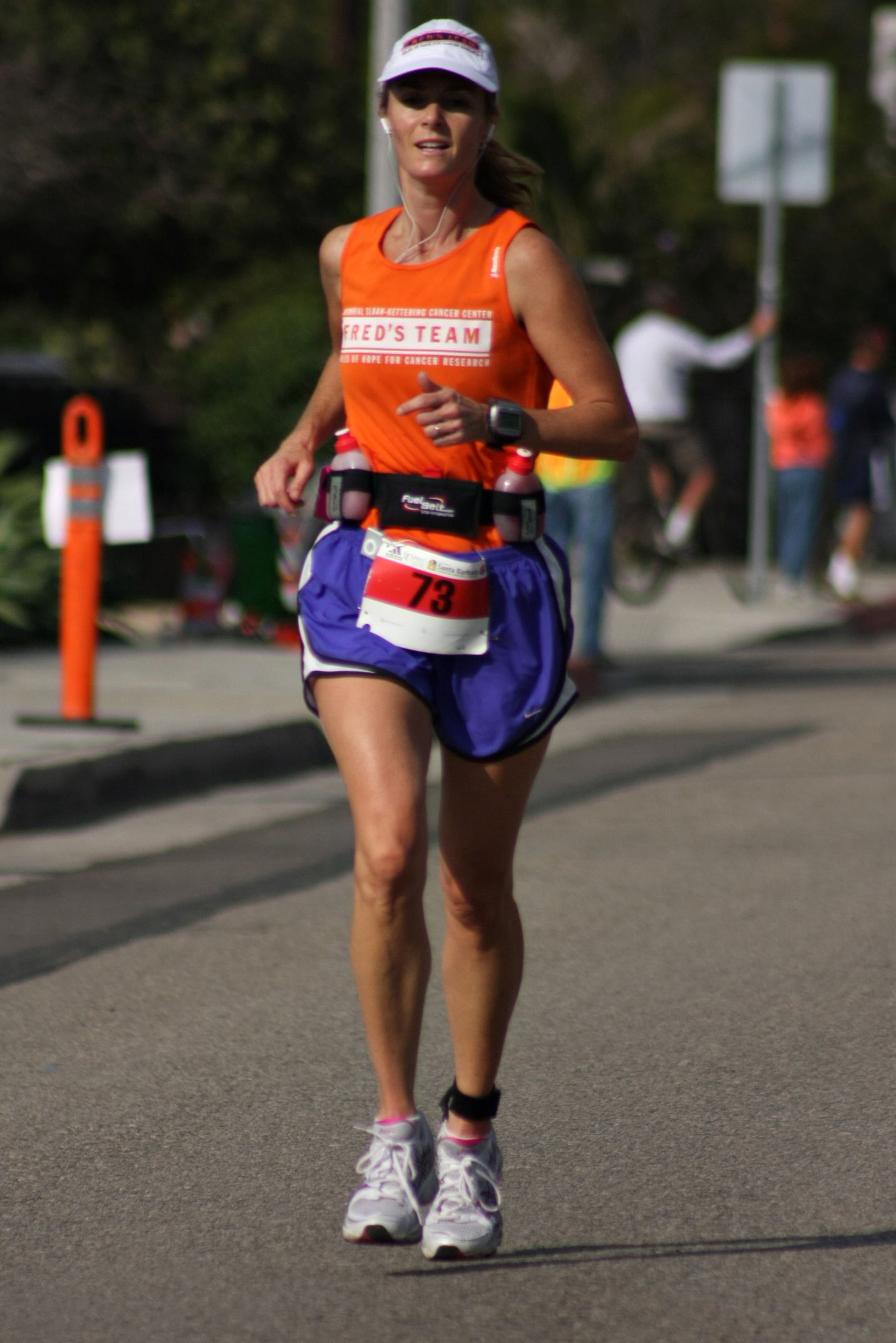 Becky Green Aaronson running the Santa Barbara Marathon