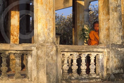 Photo of a young monk at Angkor Wat in Cambodia