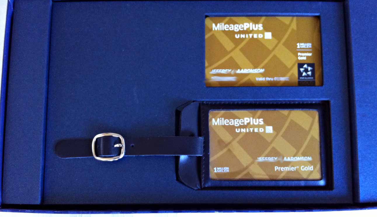 Photo of a luggage tag for Million Mile Flyers from United Airlines