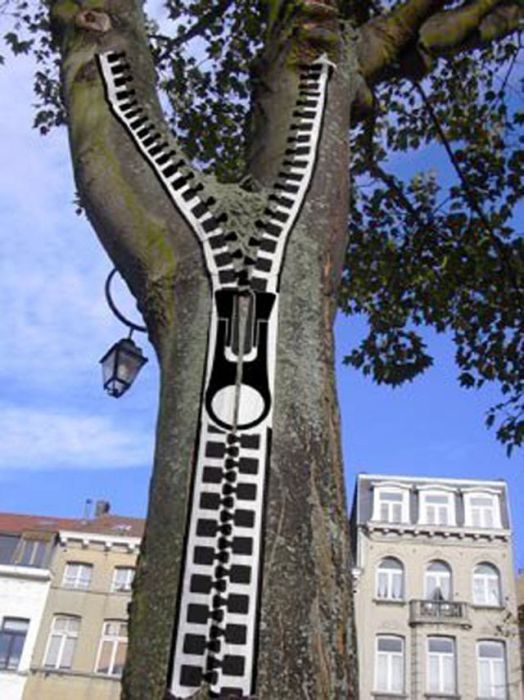 Photo of street art zipper tree