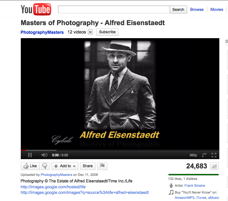 Alfred Eisenstadt You Tube Video